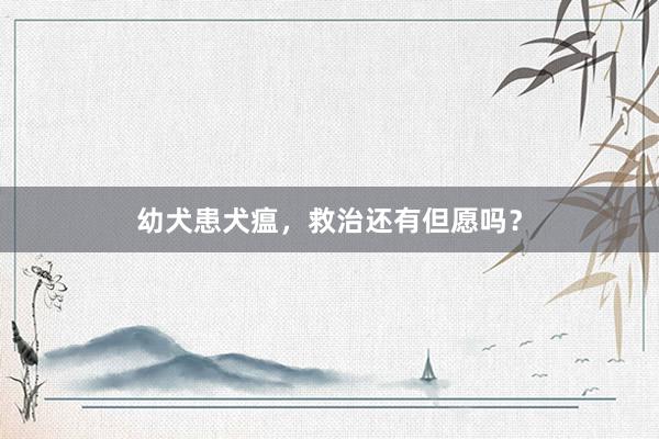 幼犬患犬瘟，救治还有但愿吗？