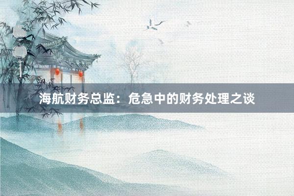 海航财务总监：危急中的财务处理之谈